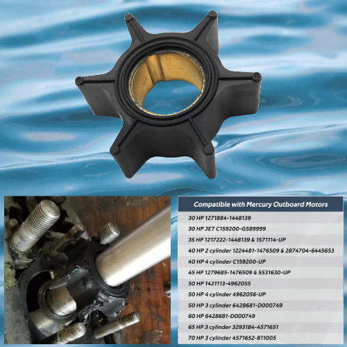 REPLACEMENTKITS.COM Water Pump Impeller Compatible with Mercury 30 35 40 45 50 60 65 70HP Outboards (Replaces 47-89983T)